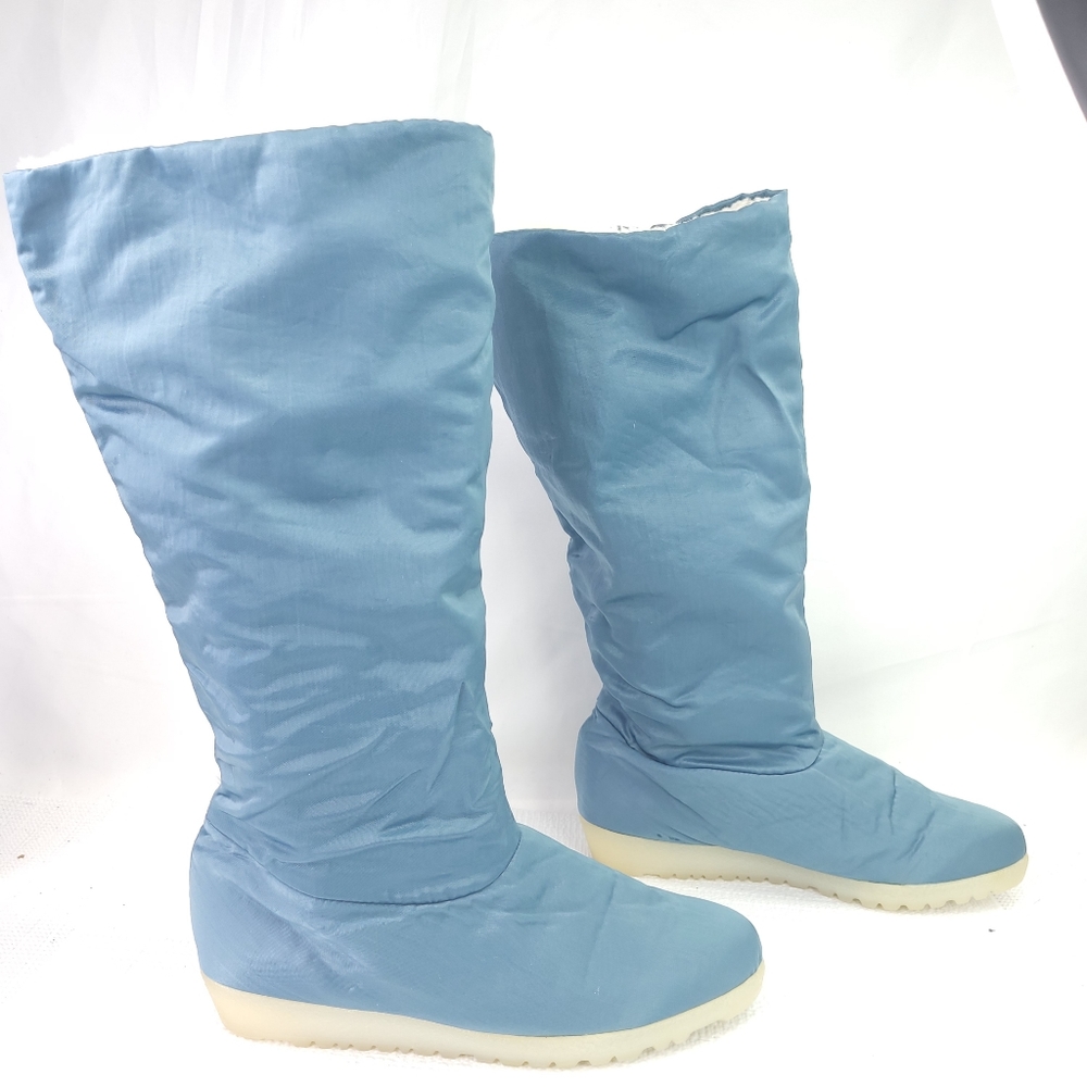 Canadian Boots Gum Sole Low Wedge Heel Tall Sherpa Lined Shoes Womens Size 6